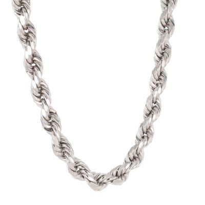 Semi Solid Rope Chain 10kt WG 30.75gr 6.7mm 26" CH000579