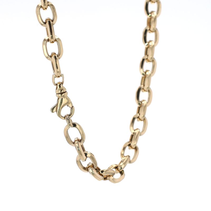 Fancy Cable Chain 10kt YG 34gr 8mm 24" CH000587