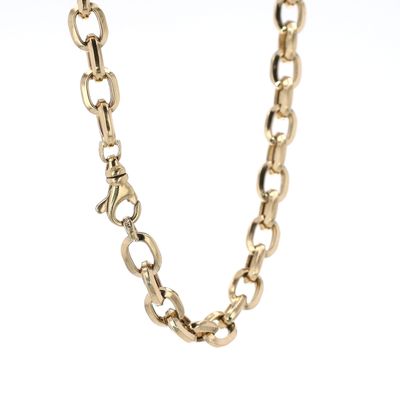 Fancy Cable Chain 10kt YG 34gr 8mm 24" CH000587