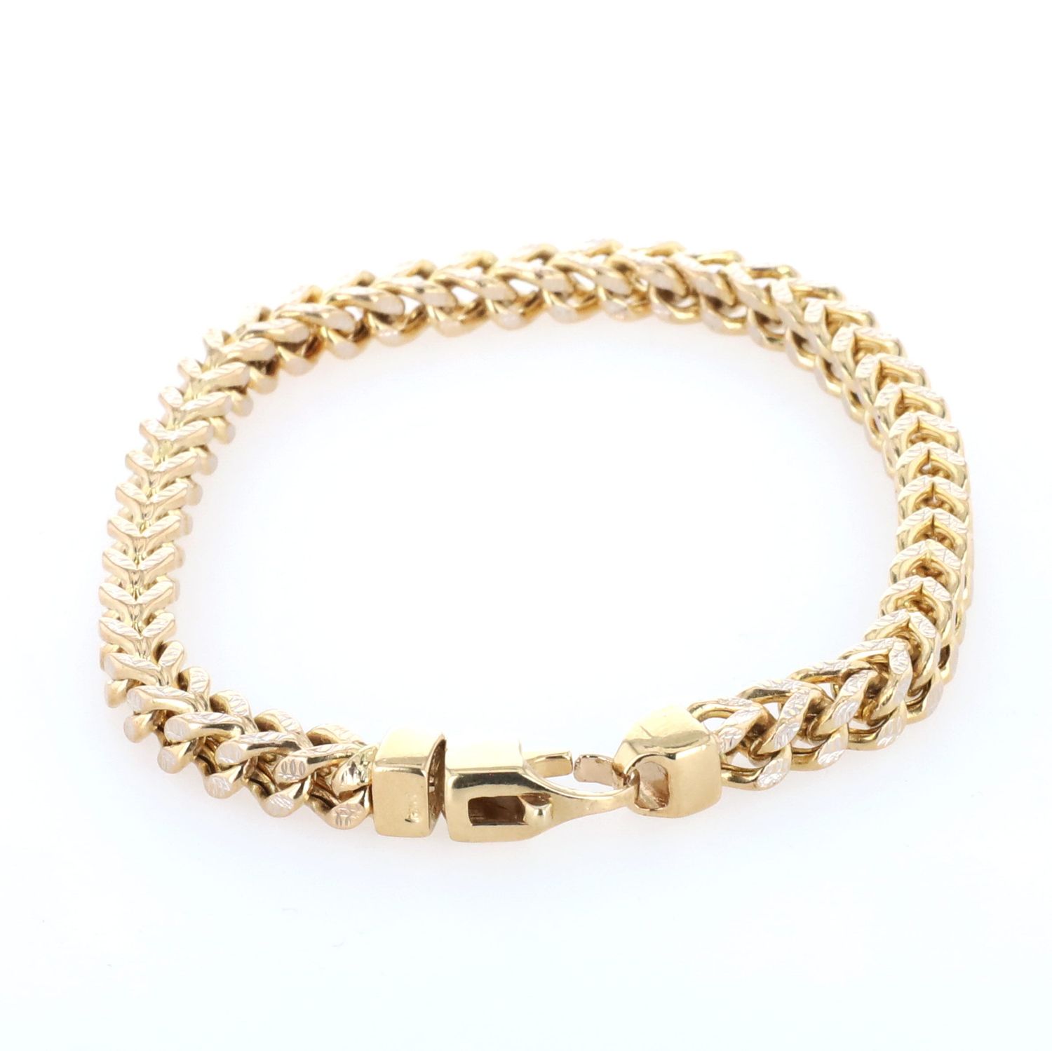 Diamond Cut Box Franco Bracelet 10Kt YG 5.5-6.5mm 13.3grams 8" BR000425