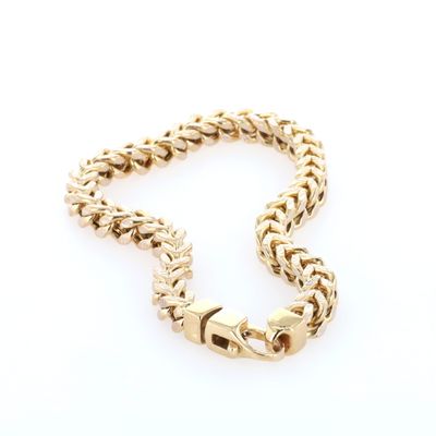 Diamond Cut Box Franco Bracelet 10Kt YG 5.5-6.5mm 13.3grams 8" BR000425