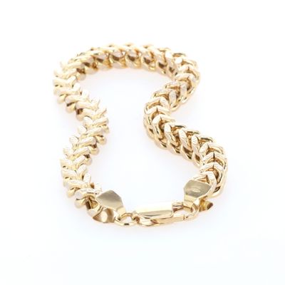 Diamond Cut Box Franco Bracelet 10kt YG 10.6gr 7" BR000426