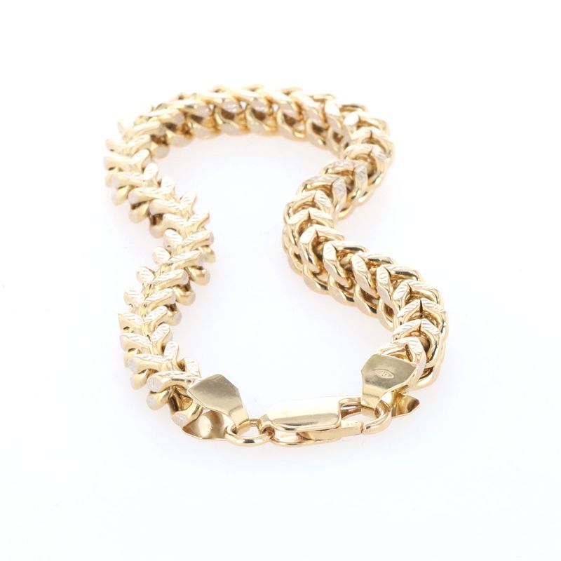 Diamond Cut Box Franco Bracelet 10kt YG 10.6gr 7" BR000426