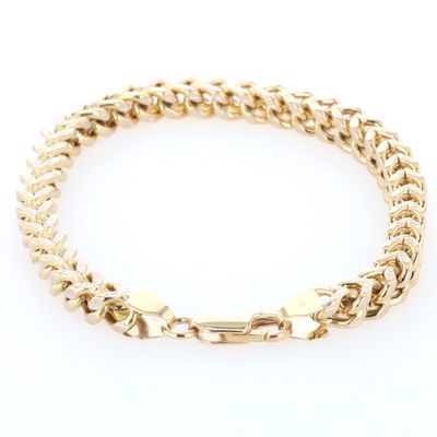 Diamond Cut Box Franco Bracelet 10kt YG 10.6gr 7" BR000426