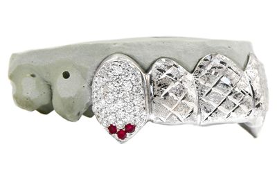 8 Pack Diamond Dust Grillz (Ruby Tip K9s Iced out)