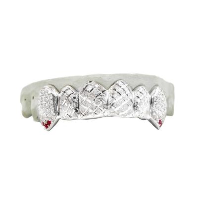 8 Pack Diamond Dust Grillz (Ruby Tip K9s Iced out)