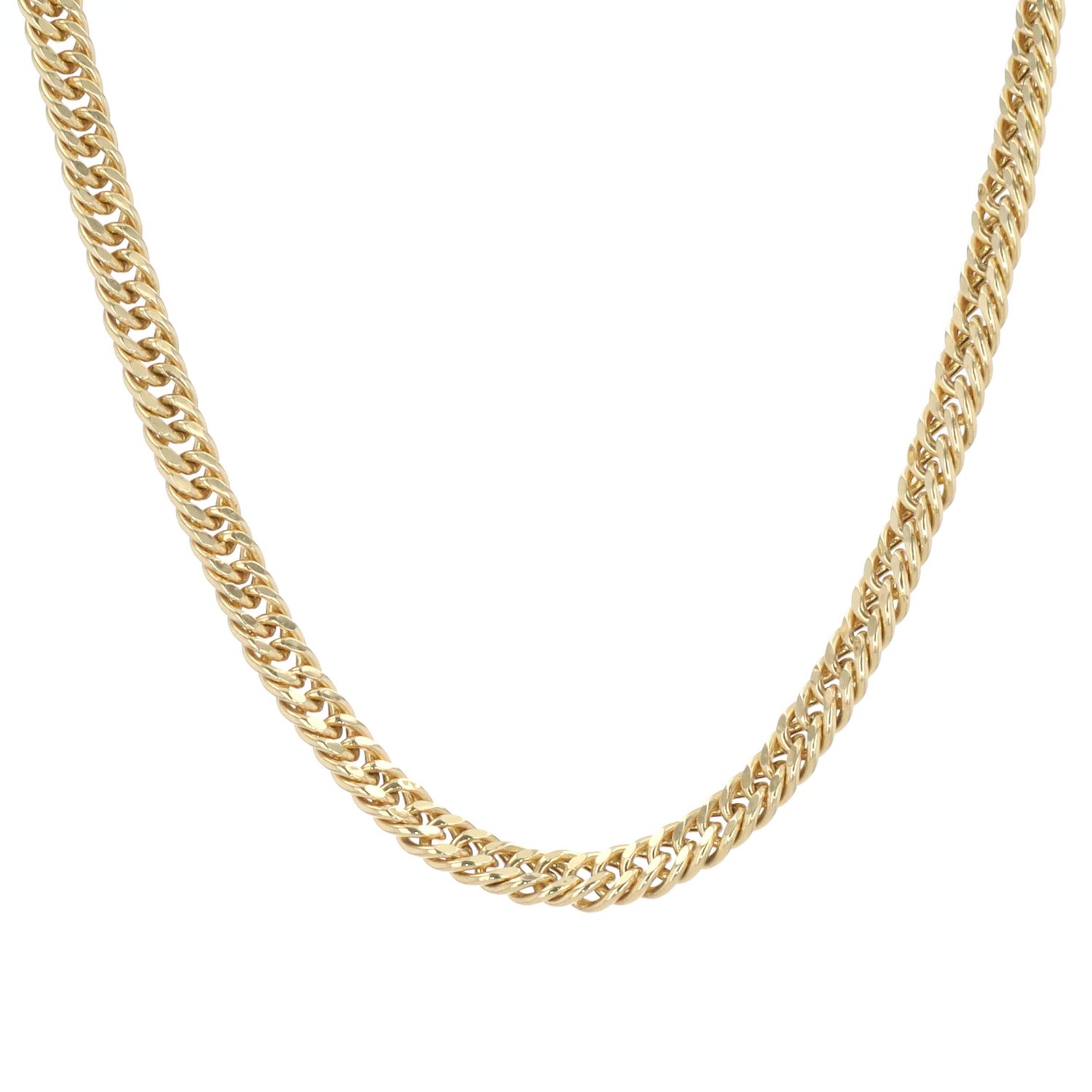 Flat Curbed Cuban chain 14kt YG 10.17gr 22" 4mm CH000602