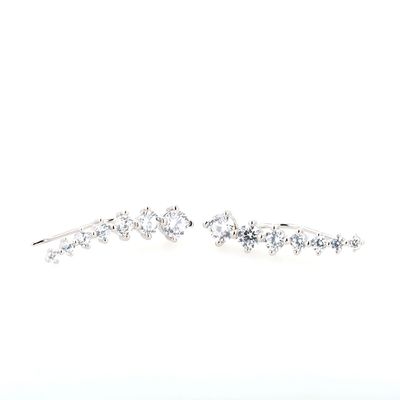 Ear Climber Earrings Sterling Silver CZ SFE005