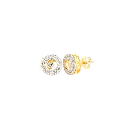 Double Row Halo Studs Sterling Silver CZ SFE0032