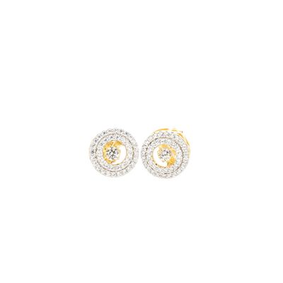 Double Row Halo Studs Sterling Silver CZ SFE0032