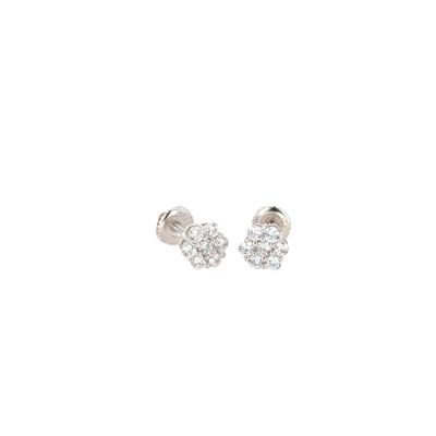 Flower Cluster Studs Sterling Silver CZ SFE0039