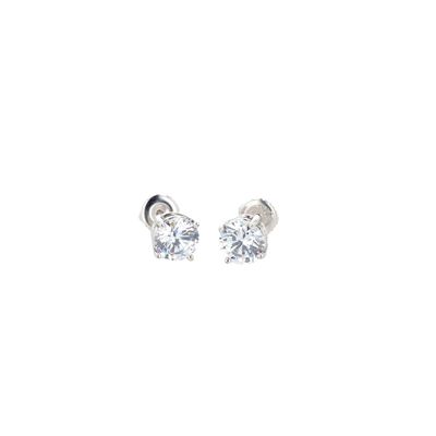 4 Prong Studs Sterling Silver CZ SFE0043