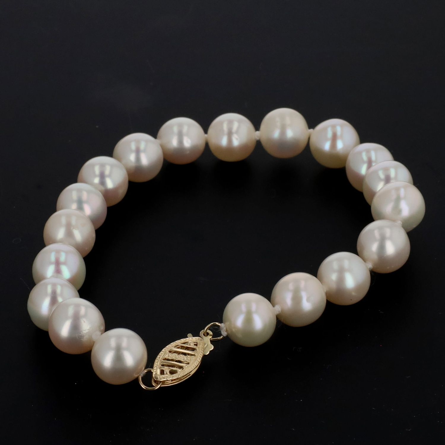 Pearl Bracelet 10kt Yellow Gold 7" BR000393