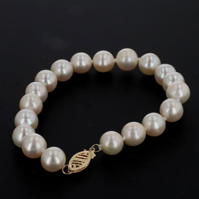 Pearl Bracelet 10kt Yellow Gold 7" BR000393