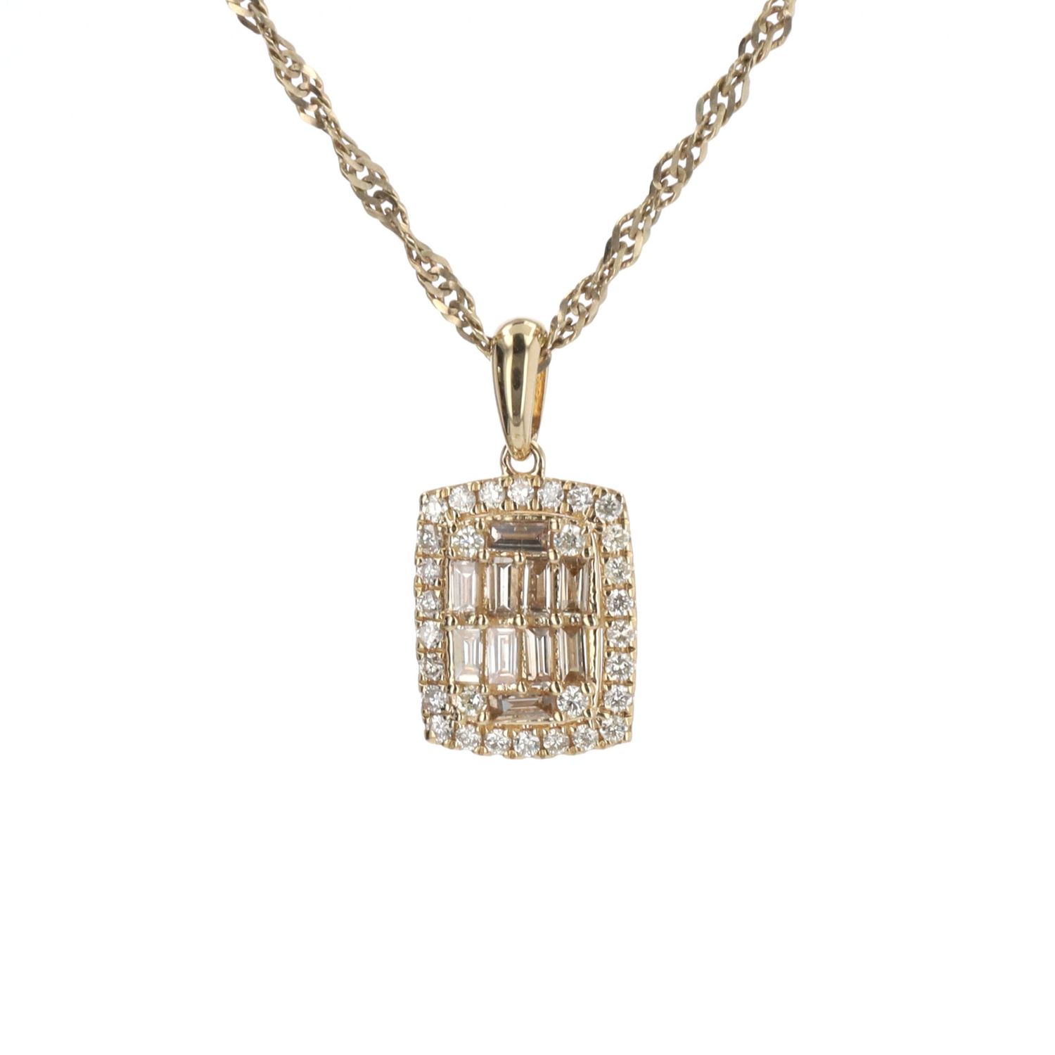 Baguette Pendant Charm 10kt YG 1.1gr Natural 0.50cttw PN00210