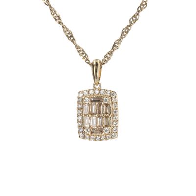 Baguette Pendant Charm 10kt YG 1.1gr Natural 0.50cttw PN00210