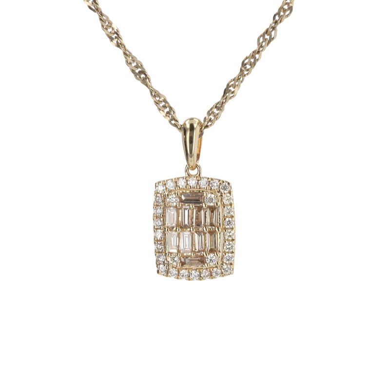 Baguette Pendant Charm 10kt YG 1.1gr Natural 0.50cttw PN00210
