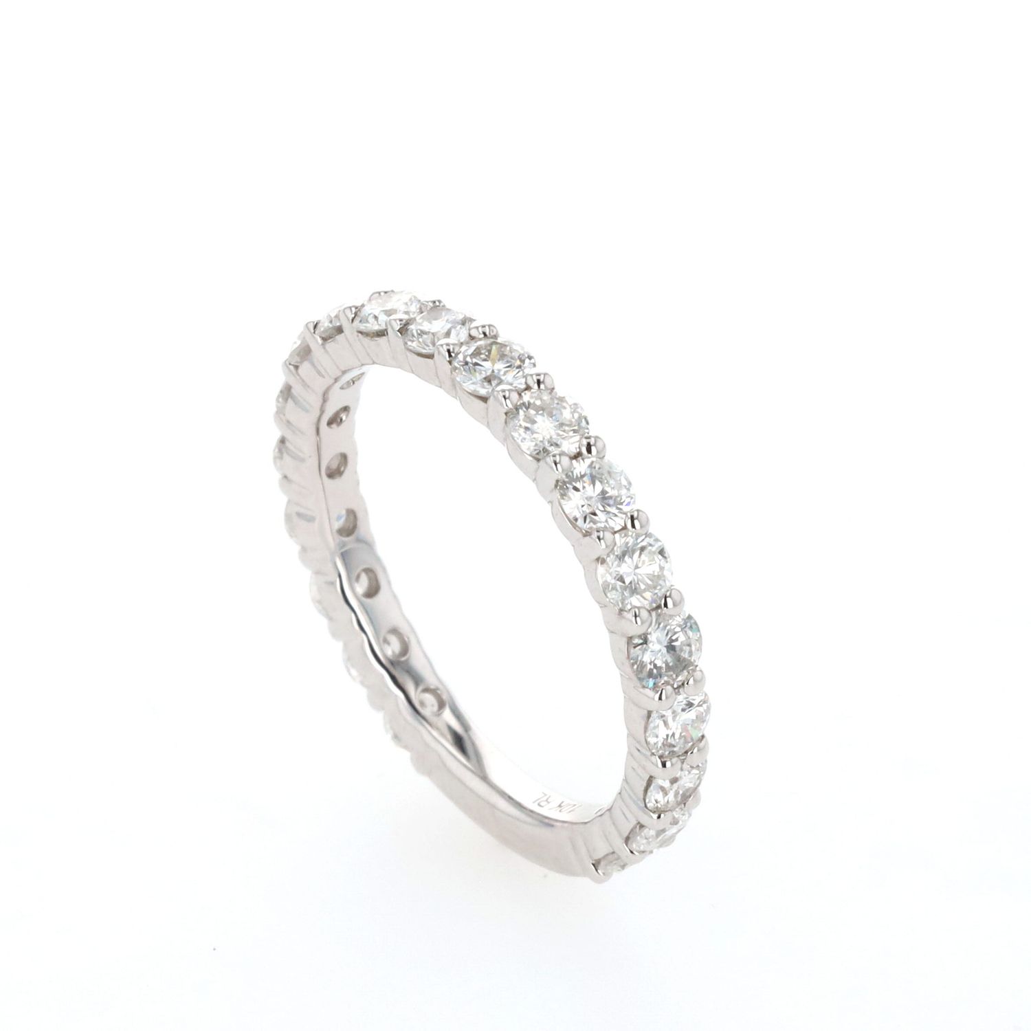 Solitaire Eternity Band 10kt WG 2.4gr Size 7 Natural 1.50cttw RN00262