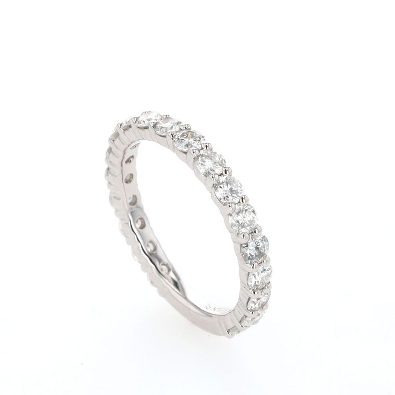 Solitaire Eternity Band 10kt WG 2.4gr Size 7 Natural 1.50cttw RN00262