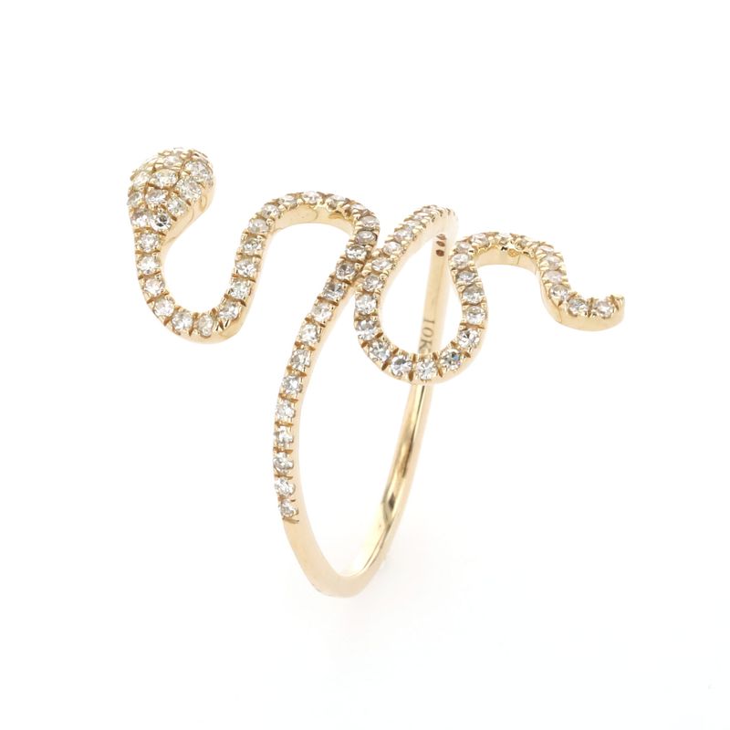 Diamond Snake Ring 10kt YG 1.5gr Size 6.75 Natural 0.5cttw RN00260