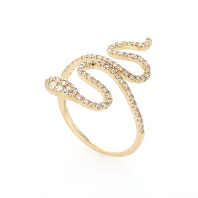 Diamond Snake Ring 10kt YG 1.5gr Size 6.75 Natural 0.5cttw RN00260