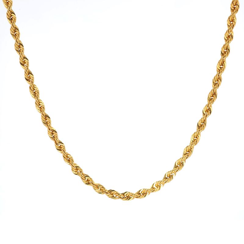 Semi Solid Rope Chain 14kt YG 12.5gr 4.8mm 25" CH000603