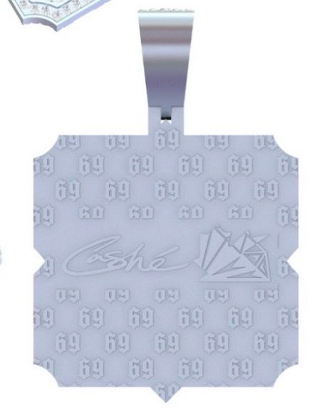 Custom 69 Pendant 8957 10kt white gold 30-35gr Lab Diamonds VVS DEF7.7.5cttw