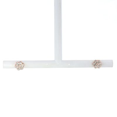 Baguette Diamond Flower Studs 10kt RG Natural 0.24ct ER00223