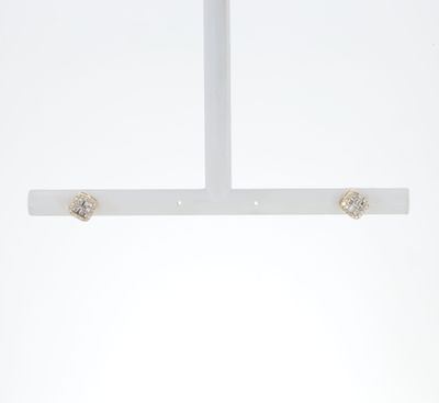 Baguette Square Cluster Studs 10kt YG Natural 0.25ct ER00225