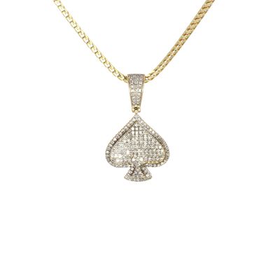 Diamond Spade Pendant 10kt YG 1.4gr Natural PN00233C