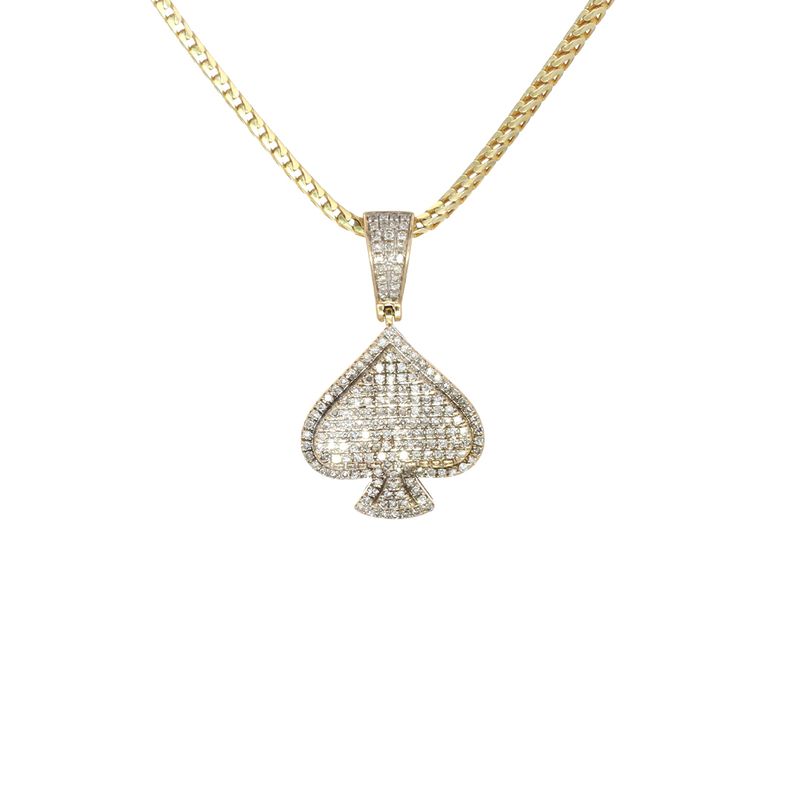 Diamond Spade Pendant 10kt YG 1.4gr Natural PN00233C