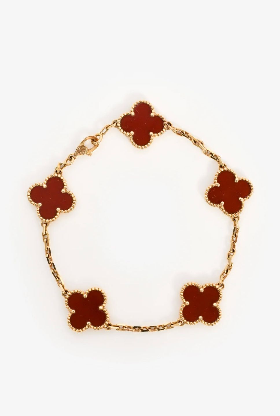 Motif Carnelian Bracelet 18kt YG 7.5" 5 Motifs BR000432C