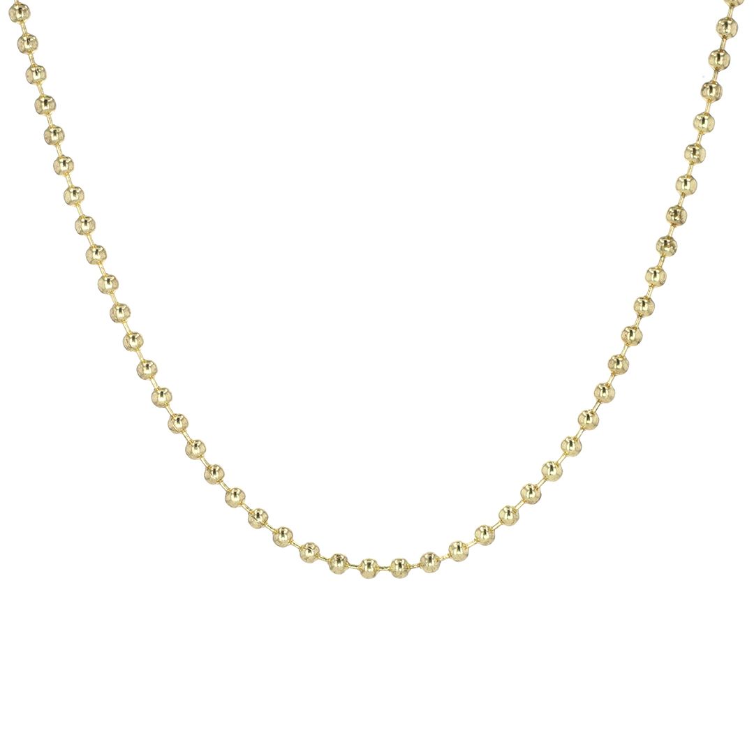 Bead Chain Yellow Plated Alloy 24" 2.5mm SFC005