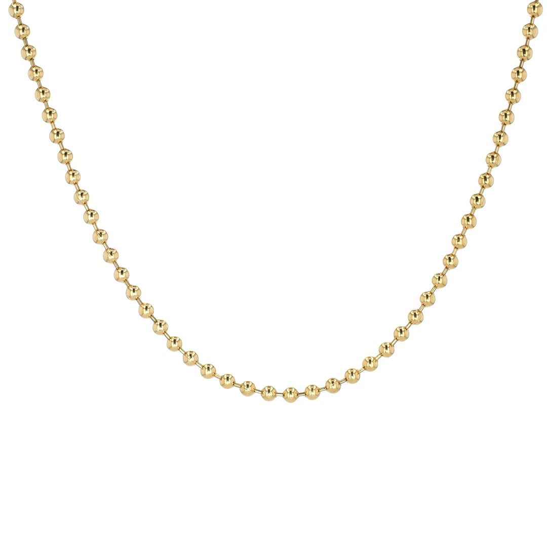 Bead Chain Yellow Plated Alloy 8.8gr 26" 2.5mm SFC007
