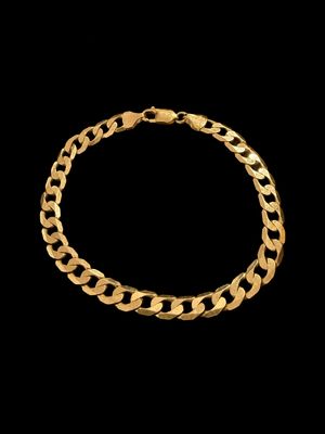 Curb Link Bracelet 10kt YG 10.8gr 8" 6.4mm BR000398