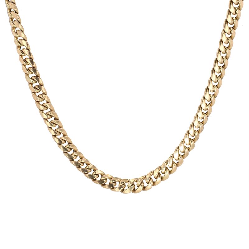 Semi Hollow Cuban Link Chain 10kt YG 33.1gr 26" 8mm CH000610