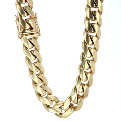 Large Miami Cuban Link Chain 10kt YG 482.7gr 28" 14.8mm CH000611
