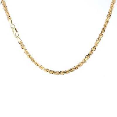 Solid Rope Chain Diamond Cut 24" 4mm 10kt Yellow Gold 31.46gr CH000619
