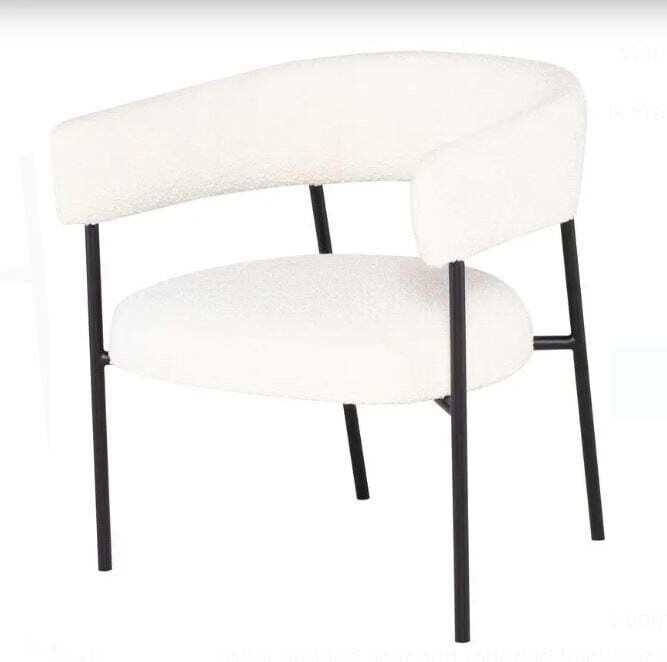 Nuevo Cassia Occasional Chair, Buttermilk with Black Frame