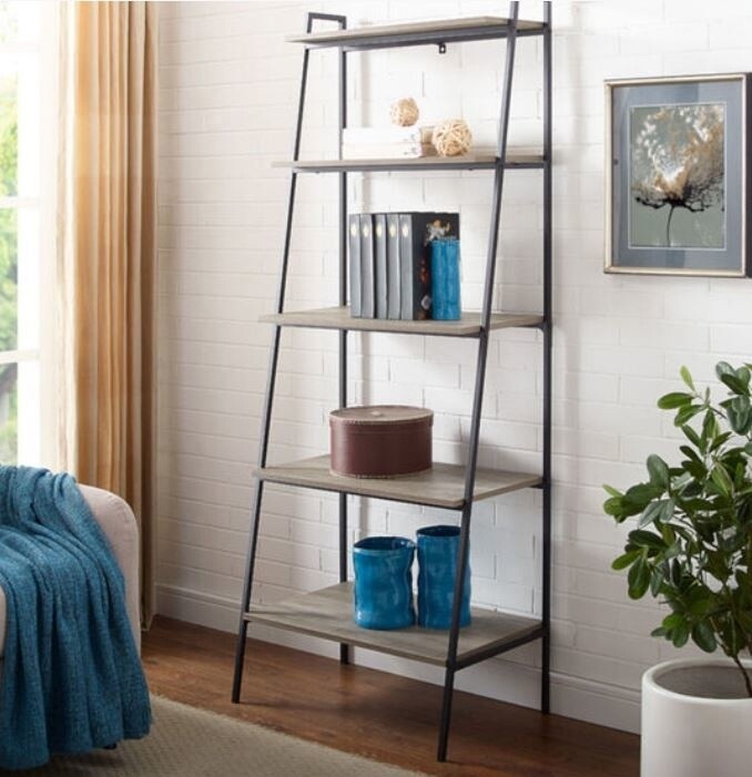 Walker Edison Ladder Bookcase