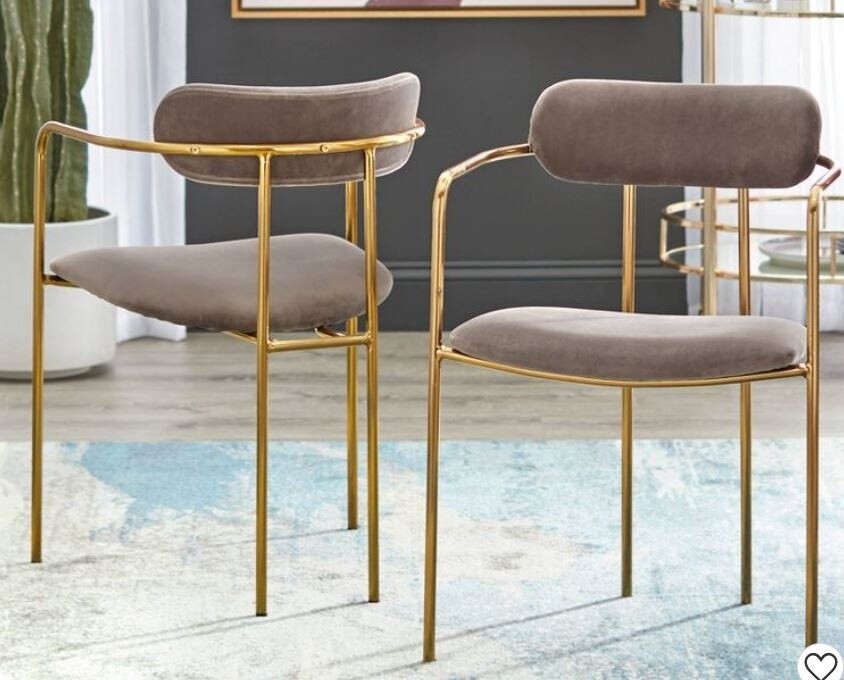 Set of 2 Healey Retro Velvet Dining Armchairs