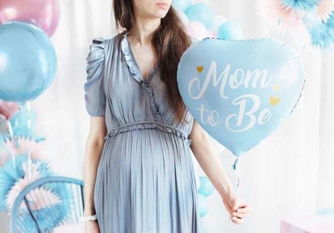 18” Foil Balloon Mom to Be Blue