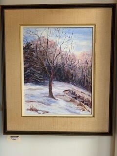 Original Framed Acrylic Painting; Back Yard by E.Perry 24&quot; x 29&quot;