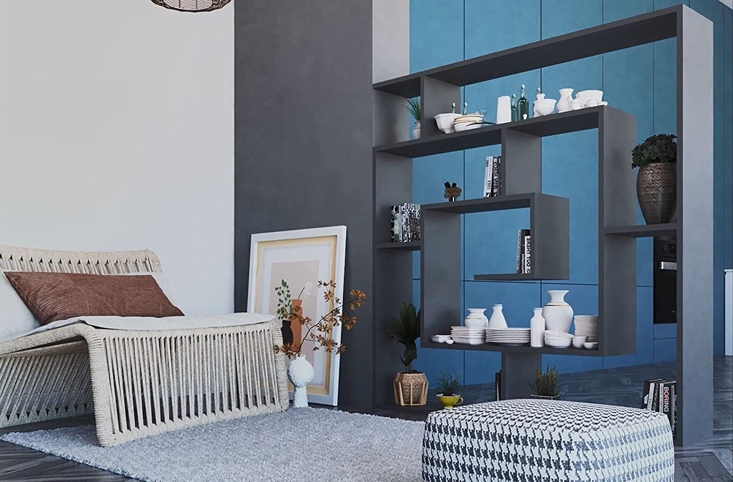 Decortie Labirent Bookcase, Grey