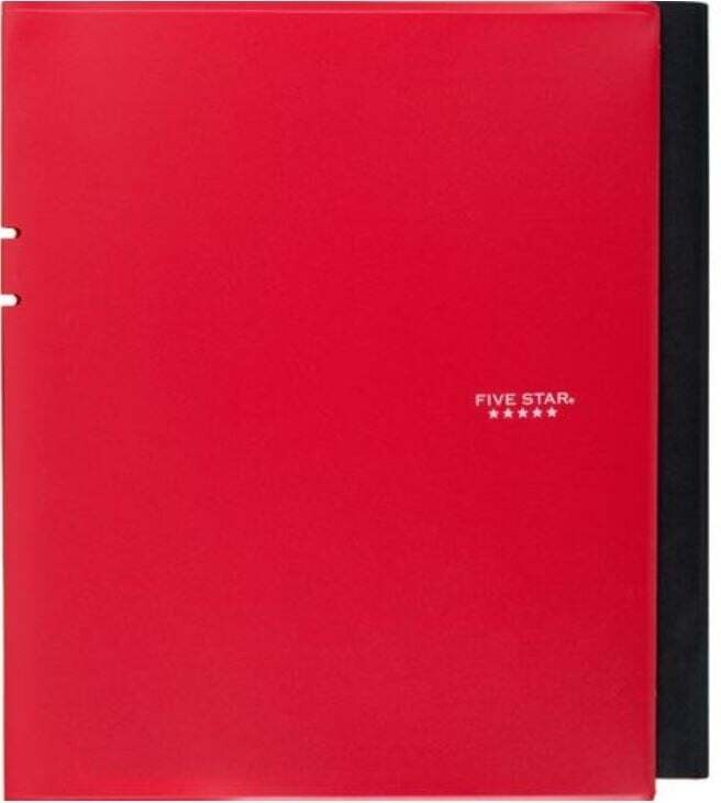 Mead Five Star Trifold Wireless Notebook, Red