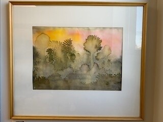 Carol Hoorn Fraser Original Watercolor; &#39;Pink Time II&#39;; 1983