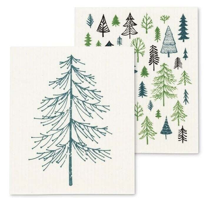 Abbott 2pc Swedish Dishcloths; Allover Trees