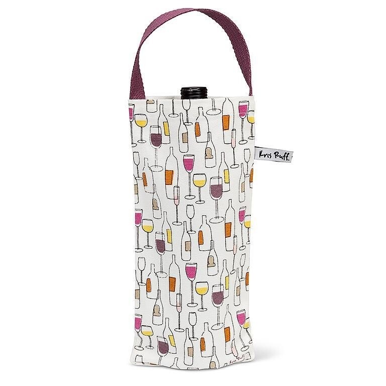 Wine Bottles &amp; Glasses Bottle Tote