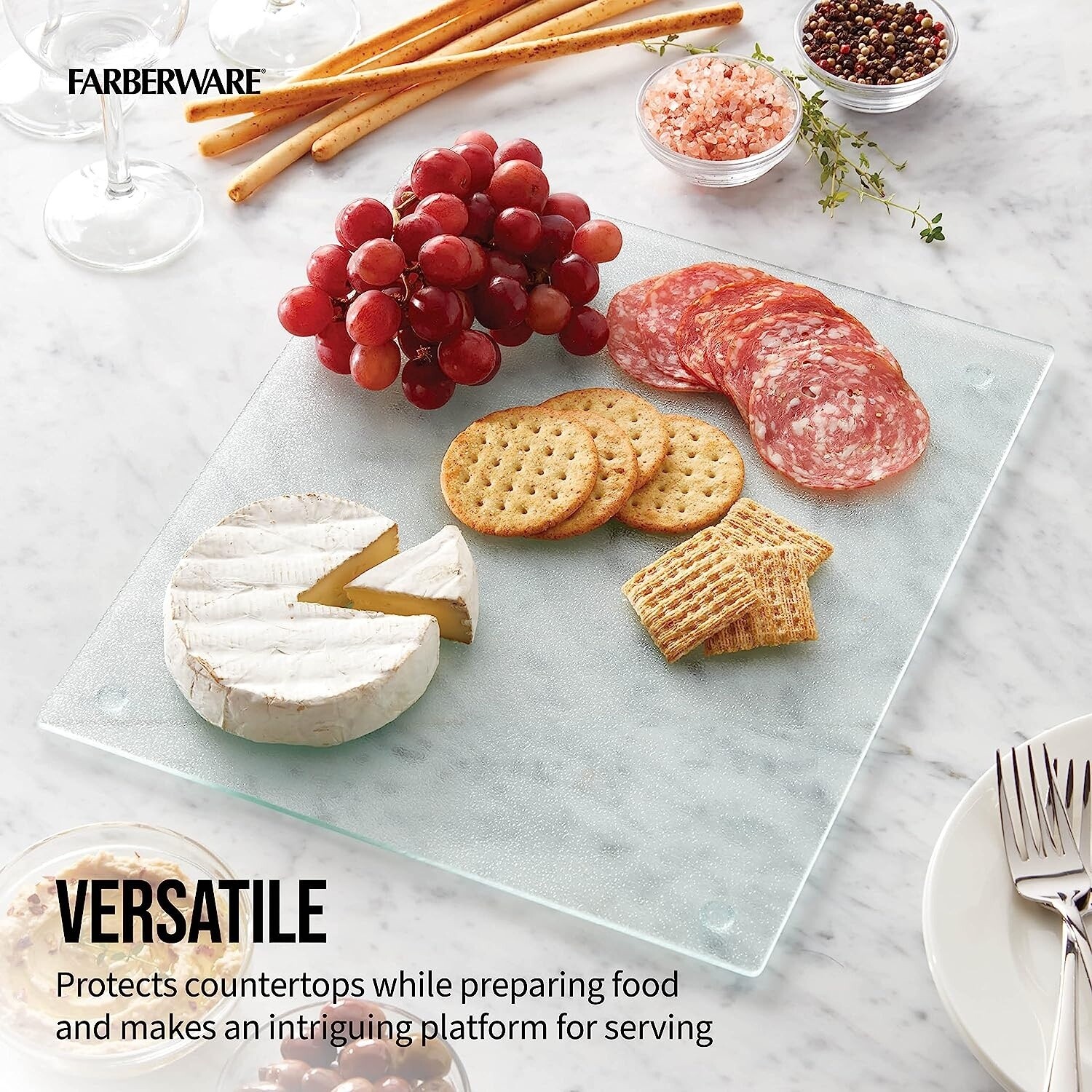 Glass Utility Cutting Board, 12&quot; x 14&quot;, Clear