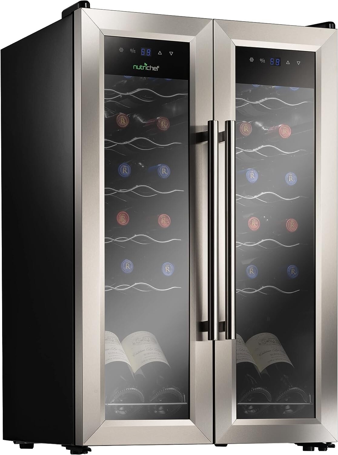 NutriChef - Dual Zone 24 Bottle Wine Refrigerator